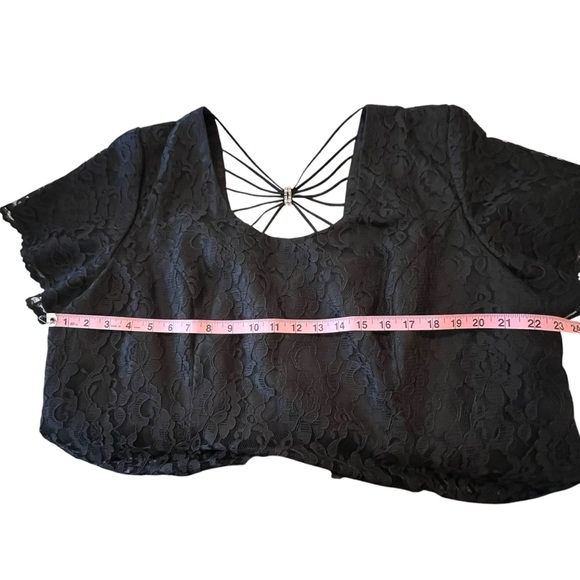A S Elliot black lace cocktail dress with back rhinestone back accents size 24 - Picture 10 of 14
